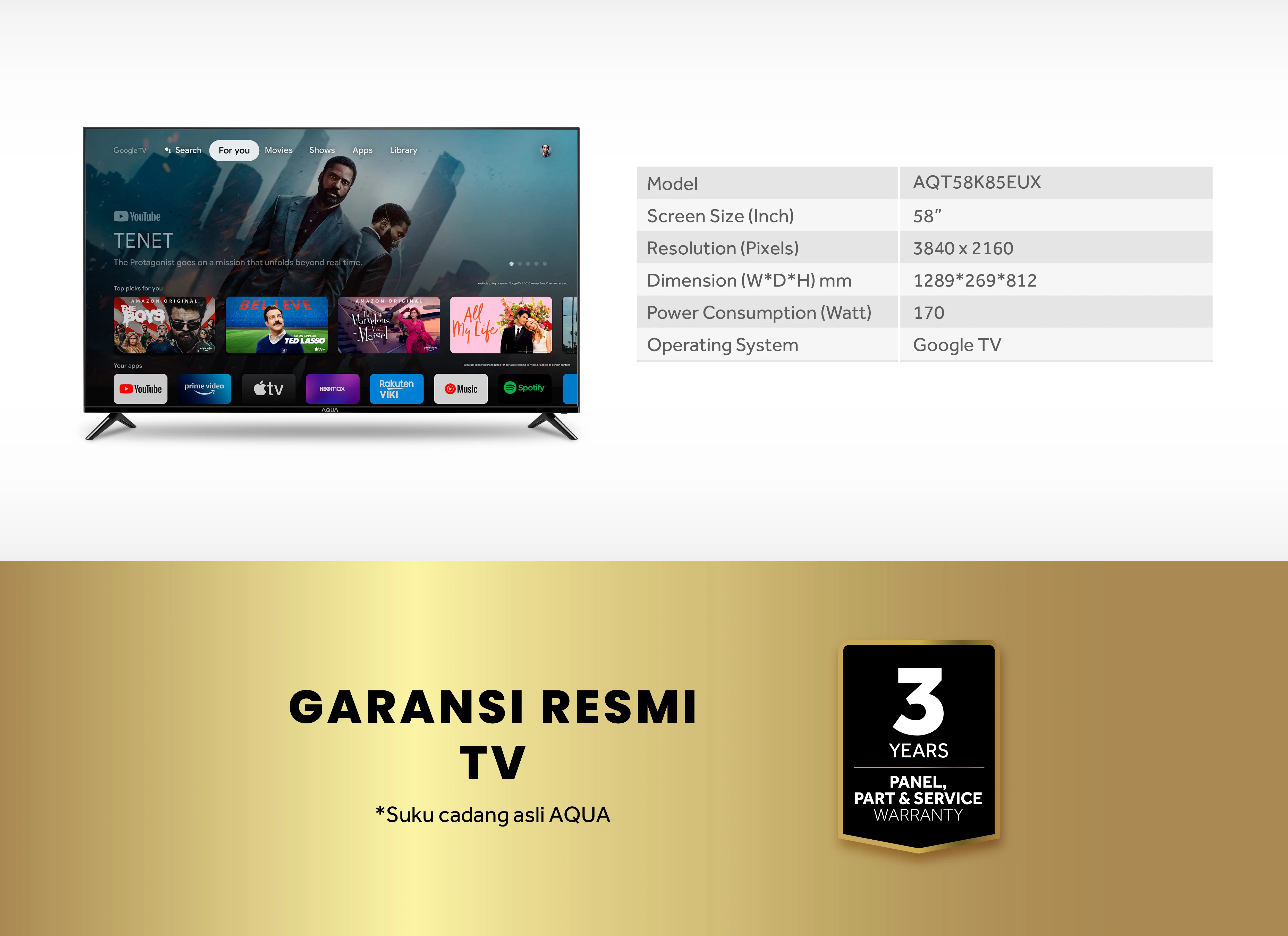 Smart TV AQUA Elektronik AQT58K85EUX